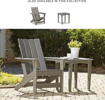 Signature Design by Ashley Visola Outdoor Patio HDPE Weather Resistant Adirondack Chair, Gray