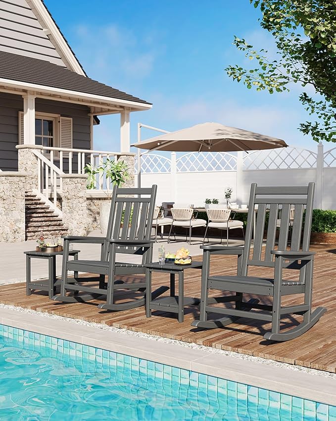 GarveeLife Outdoor Side Table 2-Tier, 18 in HDPE All Weather Resistant Patio Side Tables for Outside - Photo 6