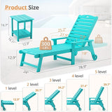 LUE BONA HDPS Chaise Lounge Chair Set of 2, Outdoor Pool Lounge Chairs with Adjustable Backrest - Photo 7