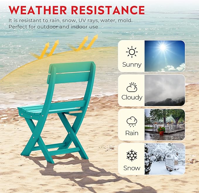 Costaelm Outdoor Patio Modern Folding Dining Chair - Photo 6