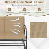 Tangkula 3-Person Outdoor Glider Bench, Patio Gliding Loveseat with Breathable Fabric Seat - Photo 7