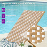 PURPLE LEAF Extra Wide Patio Chaise Lounge Set of 2 Outdoor Lounger French PE Rattan Lounge Chair with Reclining - Photo 5