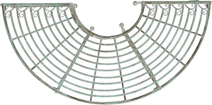 SAFAVIEH Outdoor Furniture Collection – Abia Antique Dark Green Distressed Wrought Iron 50-Inch Curved Tree Bench, Garden & Patio Seating (PAT5018D)