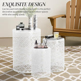 Outvita Outdoor Nesting Tables Set of 3, Heavy Duty Metal Frame Accent Modern End Table, Portable Side Table for Indoor - Photo 5