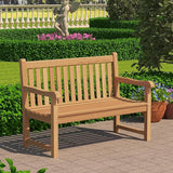 Outdoor Teak Bench, Park Bench for 2 People, Ergonomic Patio Seating, Weather-Resistant and Durable Design - Photo 1