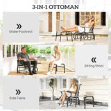 Outsunny Outdoor Glider Chair with Ottoman, Patio Glider Set with 24.4" High Back, 22" Wide Seat - Photo 7