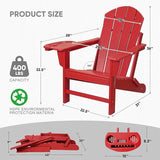 FOOWIN Folding Adirondack Chair Set of 2, HDPE Adirondack Chairs with Cup Holder - Photo 3