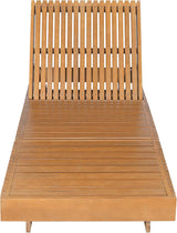 Merax 2-Piece Acacia Wood Chaise Lounge Set w/ 6-Position Adjustable Backrest & Cushion - Outdoor Patio Poolside - Photo 7