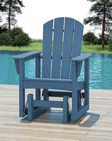 SERWALL Outdoor Glider Chair Set of 4, HDPE Wood-Like Patio Glider Rocker All-Weather Porch Glider for Outside, Blue - Photo 2