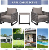 Rilyson Wicker Outdoor Patio Chairs Set - 3 Piece Rattan Patio Furniture Bistro Chairs Set with Waterproof Wicker - Photo 8