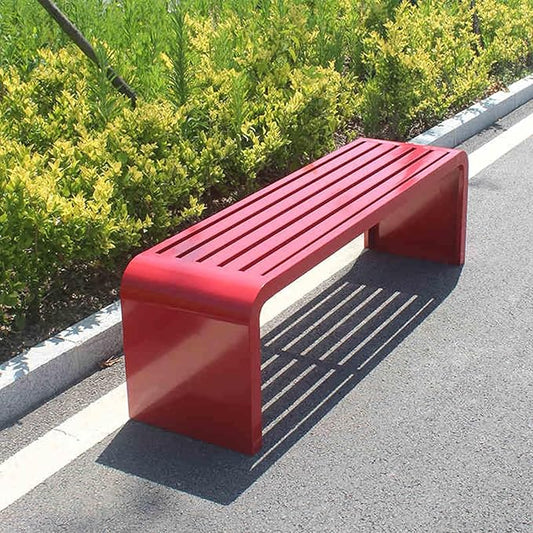 Outdoor Patio Garden Bench, Metal Garden Benches, All-Weather Outdoor Park Bench, for Garden, Balcony, Dining, Porch, Park, Outside, Load Capacity 880lbs(Red,100cm/393in)