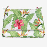 BrylaneHome Extra-Thick Seat Cushion - 23”L x 22”W x 5.5”H - Patio & Outdoor - Water, Stain & Fade Resistant - Hibiscus - Photo 1