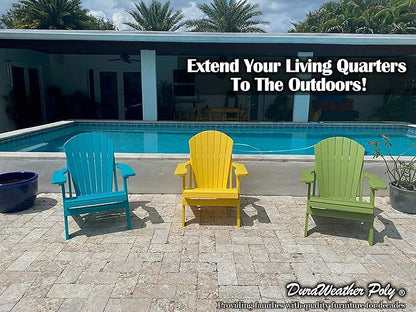 DuraWeather Poly® Classic King Size Folding Adirondack Chair (Kiwi Green)