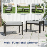 Gotland 5 Piece Patio Set, Aluminum Outdoor Swivel Chairs Set of 2 with 2 Ottoman 5.1’’ High-Resilience Seat Cushions - Photo 9