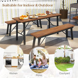 Tangkula Outdoor Dining Table With Benches for 4-6 Persons - Photo 8