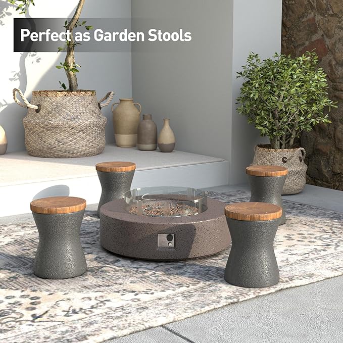 SUNBURY Outdoor Accent Table, 13" W Hourglass Shaped Outdoor Side Table for Patio - Photo 5