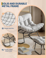GAOMON Outdoor Oversized Papasan Rocking Chair with Footrest - Patio Lounge Chair with Ottoman - Photo 7