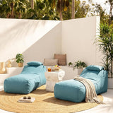 Christopher Knight Home Morton Outdoor Bean Bag Chair Set of 2, Fabric Bean Bag Chair for Adults and Kids - Photo 3