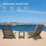 GREENVINES Folding Wave Chairs Set of 4 | Xavier | Portable Adirondack Chair | HDPE Wood Grain | All Weather - Photo 5