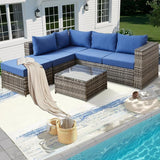Outdoor Sectional Sofa Set Patio Furniture Sets All Weather PE Rattan Sectional Seating Group with Cushions and Table - Photo 1