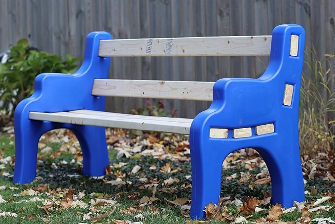 DIY Bench Ends Kit – Build Your Own Outdoor or Patio Bench – Fits Standard 2x4s, Hardware Not Included – Made in USA by Confer Plastics (Blue)
