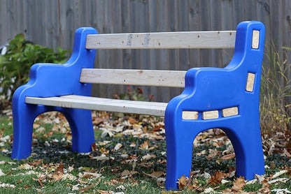 DIY Bench Ends Kit – Build Your Own Outdoor or Patio Bench – Fits Standard 2x4s, Hardware Not Included – Made in USA by Confer Plastics (Blue)