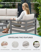 SERWALL HDPE Patio Furniture Set, 10 Pieces Outdoor Sectional Sofa Set - Photo 5
