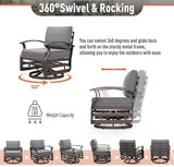 Kurapika 1 Piece Patio Furniture Chair, Outdoor Aluminum Swivel Glider Rocker, Patio Bistro Set Rocking Chair for Porch - Photo 3