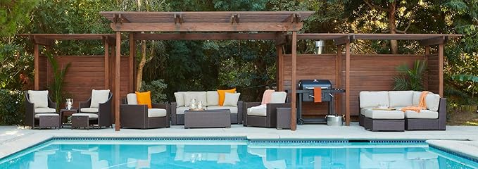 Serta Laguna Brown Resin Wicker Outdoor Patio Furniture Collection, Easy Assembly, Porch or Pool - Photo 4
