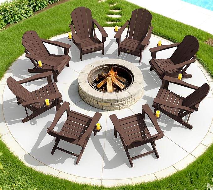 SERWALL Folding Adirondack Chair Set of 2 - Photo 2
