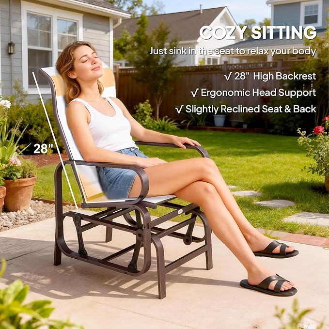 Outsunny Outdoor Glider Chair Set of 2 - Photo 5
