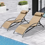 EROMMY Patio Chaise Lounge Chair, Set of 2 Outdoor Pool Lounge Chairs with 5 Position Adjustable Backrest - Photo 1