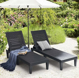 Nestl Patio Chairs - Black Chaise Lounge Chair Outdoor, 5-Position Adjustable Sun Tanning Chair - Photo 7