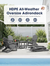 KINGYES Folding Adjustable Adirondack Chair, All Weather Resistant Reclining Adirondack Chair with Cup Holder - Photo 8