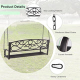 Giantex Metal Porch Swings 2 Person Outdoor Hanging Garden Bench with Sturdy Chains, Wide Seat & Curved Armrests - Photo 5