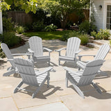 YEFU Adirondack Chairs Set of 6: Outdoor Chair HIPS Plastic Adirondack Chairs - Patio Chairs with Wood Texture - Lawn - Photo 1