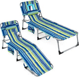 Giantex Face Down Tanning Chair, Folding Beach Lounge Chair w/ 4-Position Adjustable Backrest - Photo 1