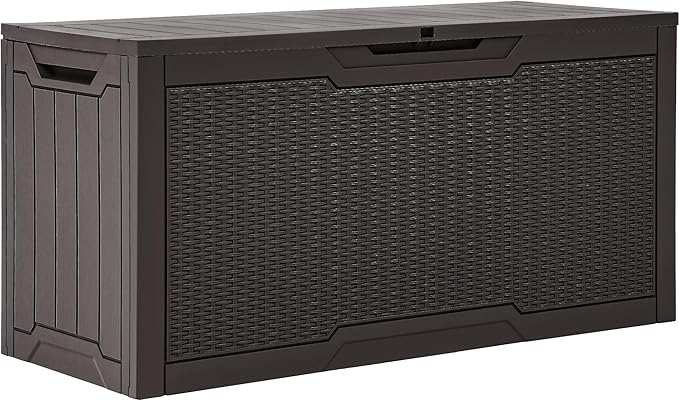 YITAHOME 80 Gallon Outdoor Storage Box, Large Water Resistant Resin Deck Box - Photo 1