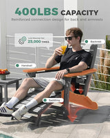 Folding Adirondack Chair with Retractable Ottoman - Photo 7