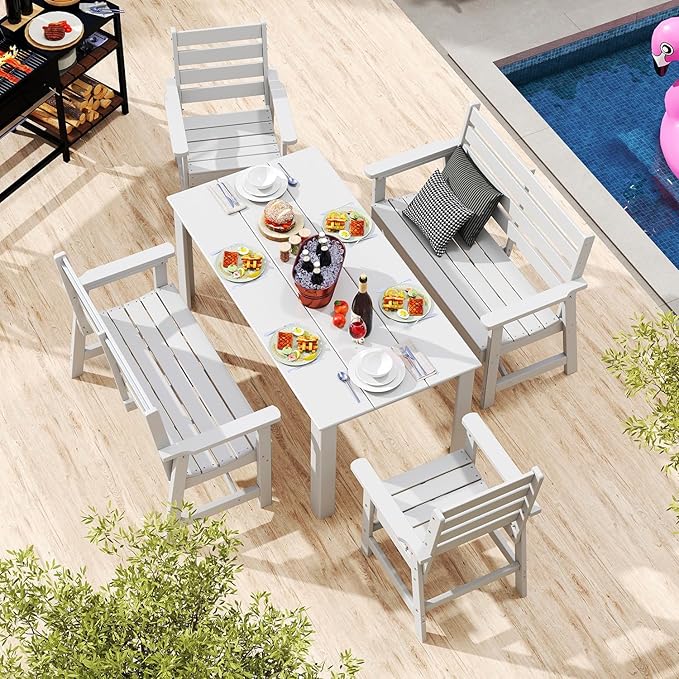 GREENVINES Outdoor Bench | HDPE | Garden Benches | All Weather | for Outdoors Patio Park Porch Outside Backyard - Photo 4