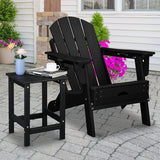 Vasitelan Outdoor Adirondack Square Side Table, Pool Composite Patio Table,HDPE End Tables for Backyard,Pool (Black) - Photo 2