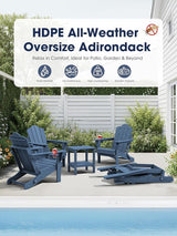 KINGYES Adjustable Folding Adirondack Chairs Set of 2, 3-Position Reclining Adirondack Chair with Cup Holder - Photo 8