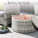 Elle Decor Vallauris Patio Outdoor Furniture Collection, Premium All Weather Wicker, Storage Coffee Table, Gray - Photo 2