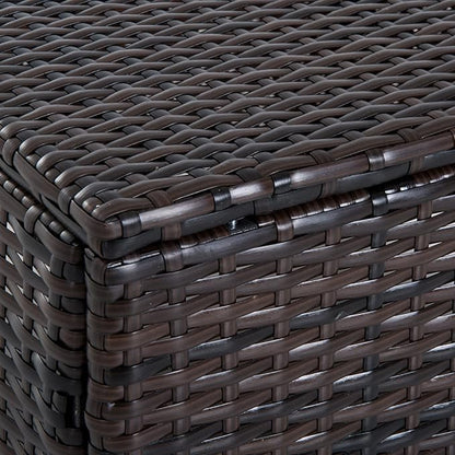 Outsunny 20" Patio Wicker Ottoman, Multipurpose Outdoor PE Rattan Footrest, Additional Seating, Side Table with Soft Cushion, Dark Brown, Cream White