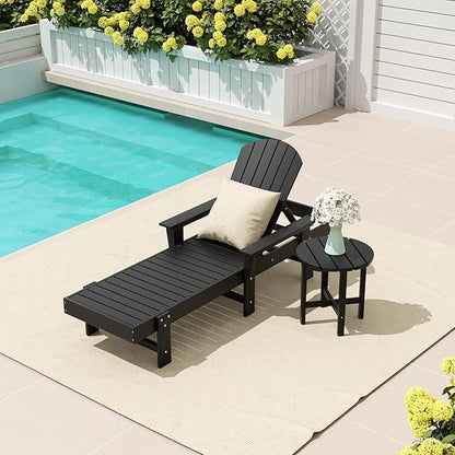 WestinTrends Dylan 2 Piece Adirondack Reclining Chaise Lounge with Arms Black
