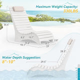 HDPS Pool Lounge Chairs, Use in Pools Lounge Chairs up to 10-Inches of Water, Chaise Chairs with Headrest - Photo 1