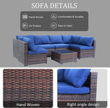 7 Piece Rattan Outdoor Patio Furniture Set, Weather-Resistant Outdoor Conversation Furniture with Ottoman - Photo 5