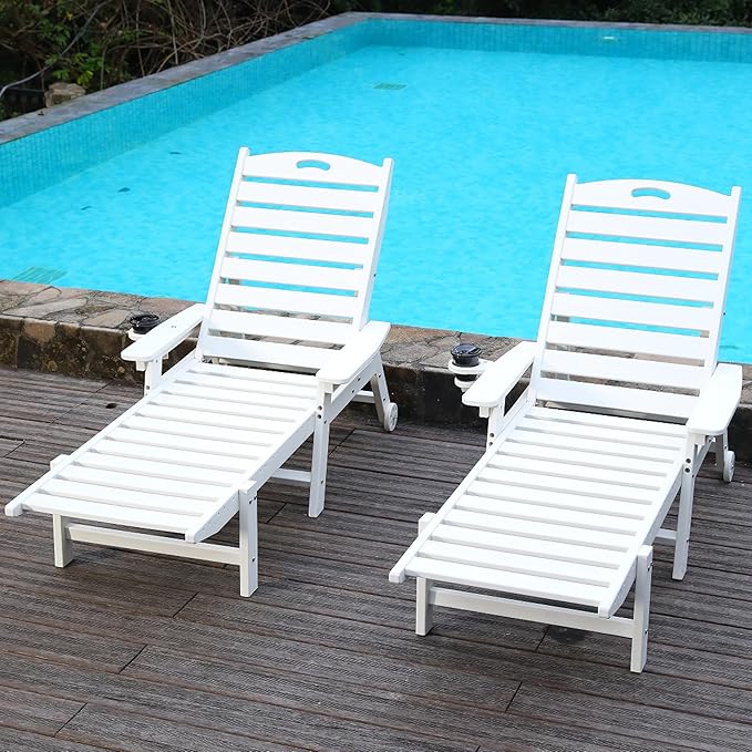 Outdoor Chaise Lounge Chair with Adjustable Backrest and Heavy-Duty Support for Ultimate Relaxation