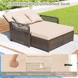 Tangkula Patio Rattan Daybed with 4-Level Adjustable Backrest - Photo 8