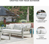 Signature Design by Ashley Moonlight View Contemporary Outdoor Nuvella Weather Resistant Fabric Sofa with Cushion and 4 - Photo 5